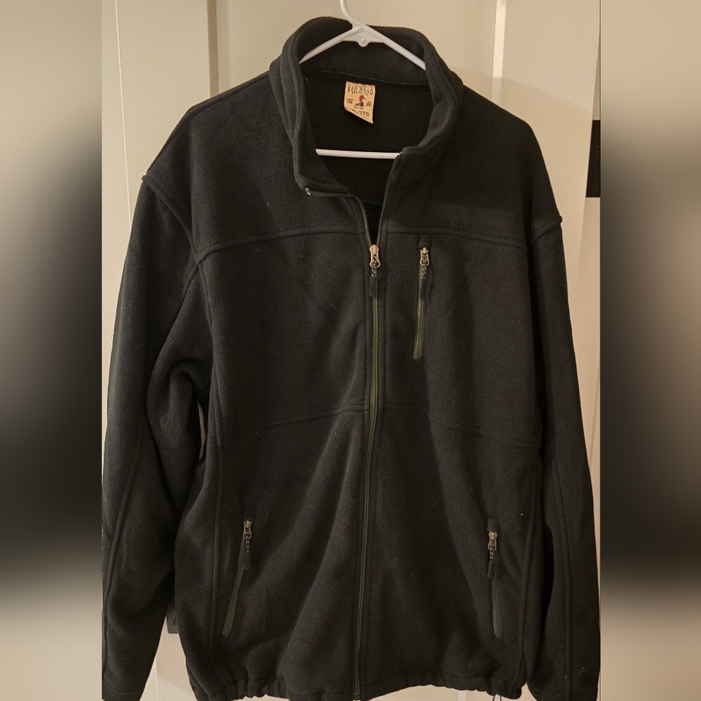 RedHead Men's Black Zip-Up Fleecy Jacket 2XL